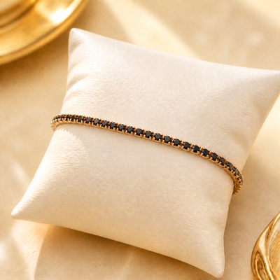 Pulsera Tenis de Piedras Negras