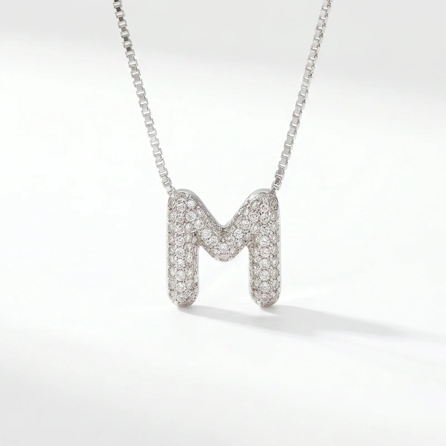 Collar Inicial Bubble — Plata