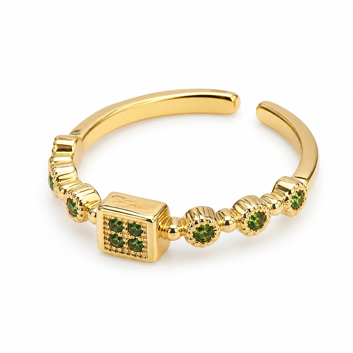 Anillo de Piedras Verdes — Ajustable