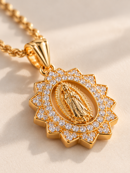 Ave María · Cadena y 2 Virgencitas para mujer