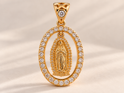 Ave María · Cadena y 2 Virgencitas para mujer