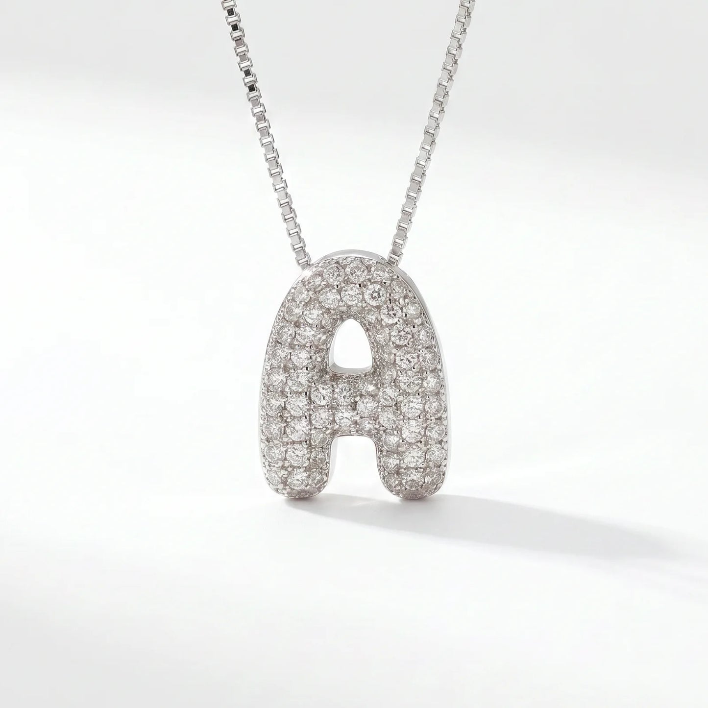 Collar Inicial Bubble — Plata