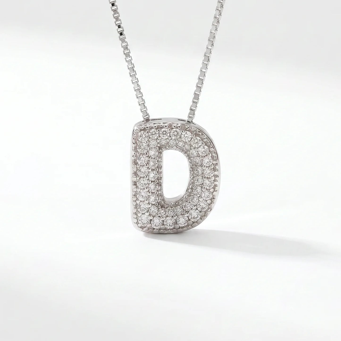 Collar Inicial Bubble — Plata