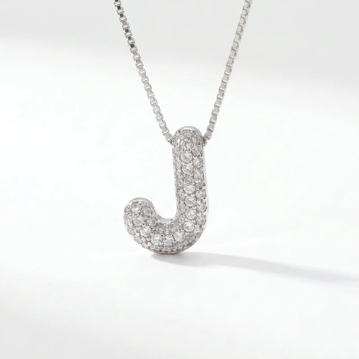 Collar Inicial Bubble — Plata