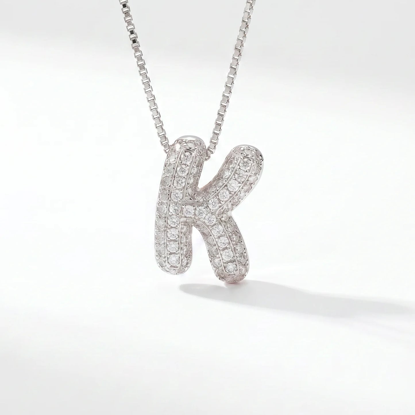 Collar Inicial Bubble — Plata