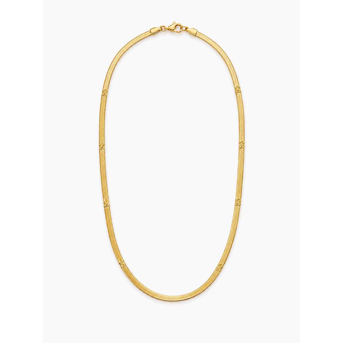 Collar dorado de cadena plana tipo serpiente